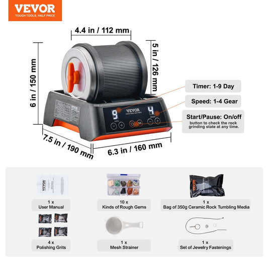 VEVOR Professional Rock Grinder Kit Rock Polisher For Kids And Adults Electroni image 0