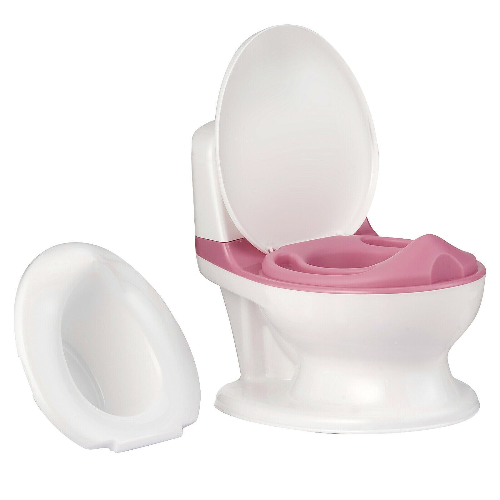 Babyjoy Kids Realistic Potty Training Transition Toilet w/ Sound Lighting Gray/ image 3