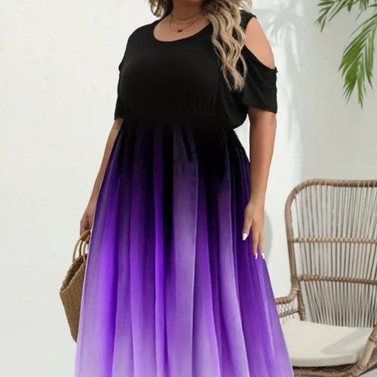 Women's Fashion Summer Casual Off Shoulder Short Sleeve Dress Women's Fashion E image 0