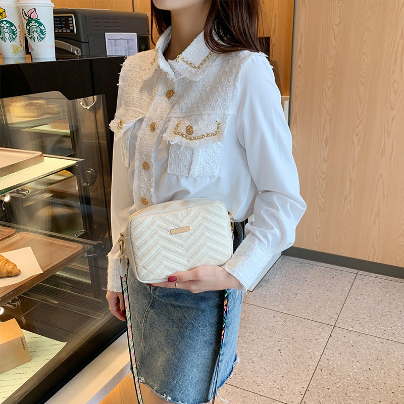 Rilibegan Embroidered Camera Bag PU Material Casual Small Square Bag Versatile image 9