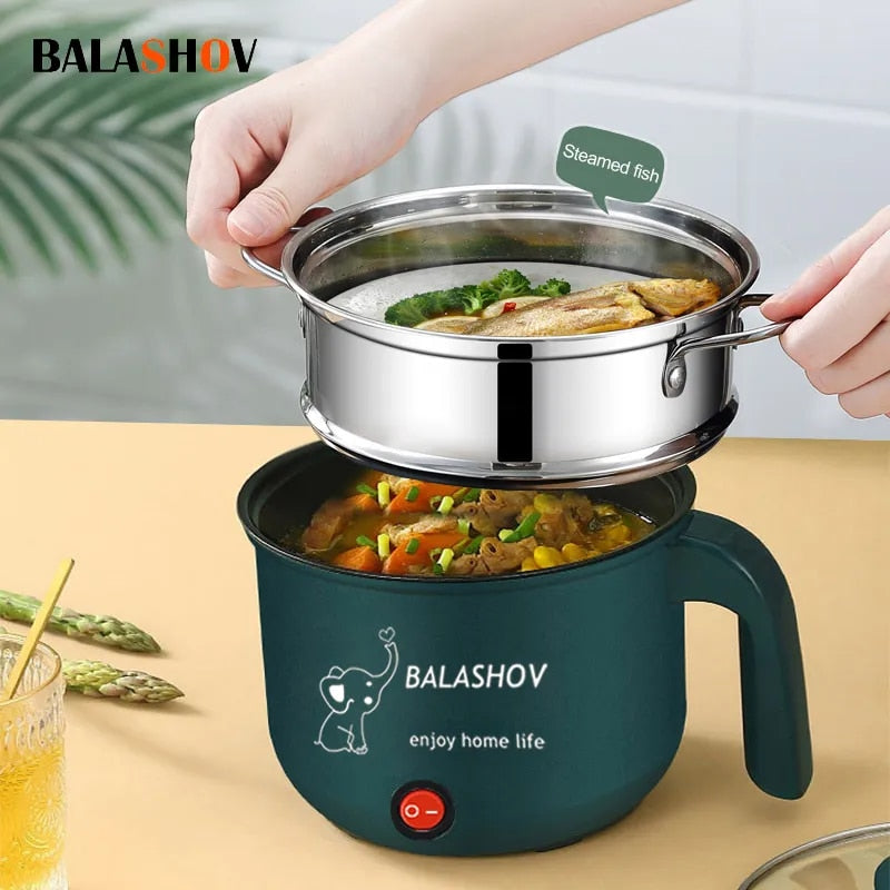 Electric Cooking Machine Household 1-2 People Hot Pot Single/Double Layer Multi image 1