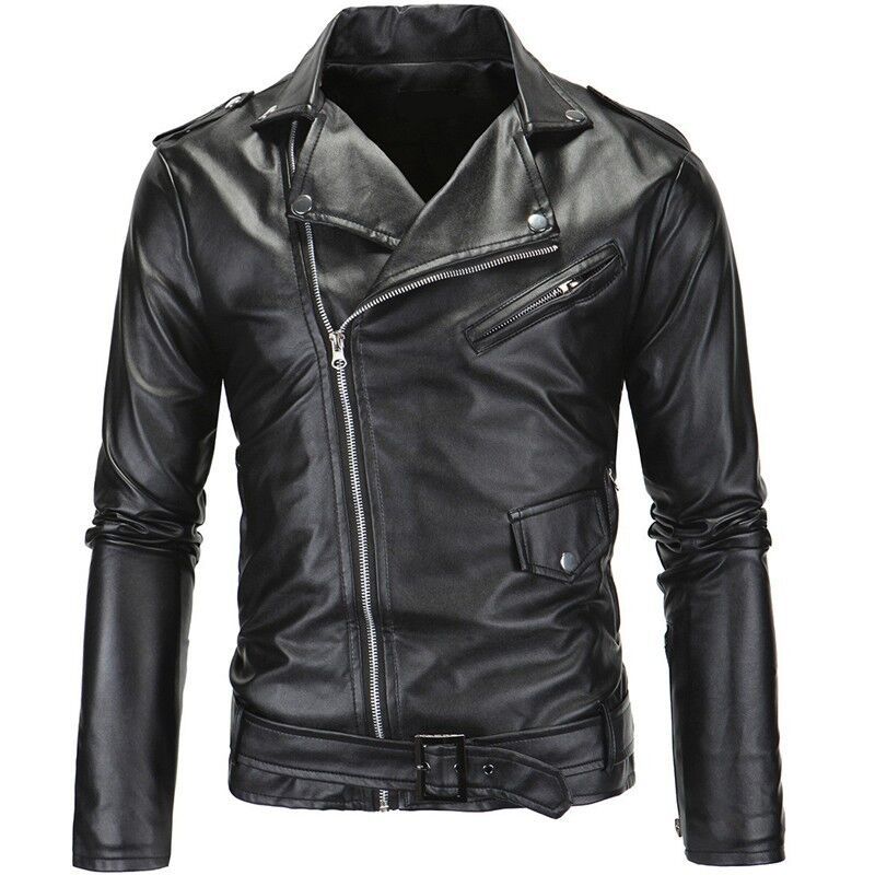2023 Spring Autumn Plush New Leisure Fashion Men Leather Coat Slimming Coat Mot image 0