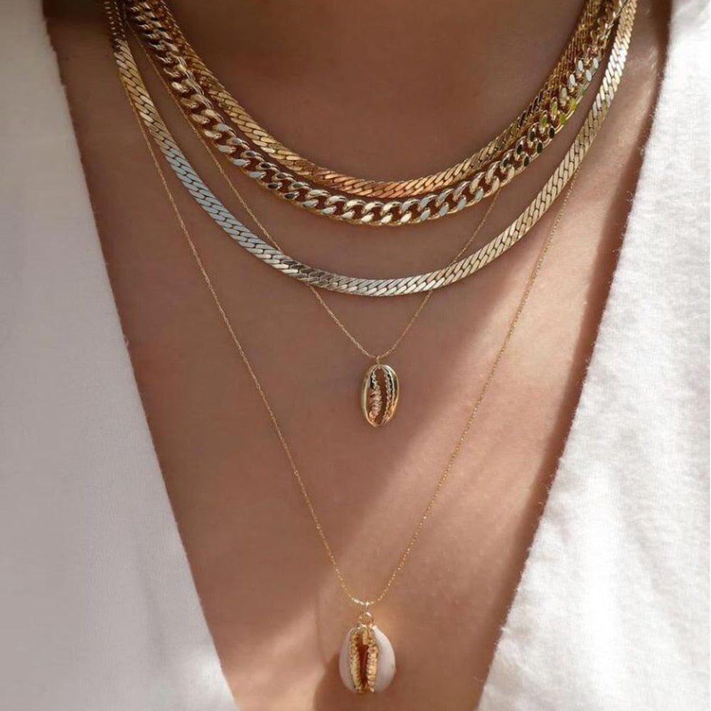bls-miracle Bohemia Gold Color Multiple Styles Necklace For Women Trendy Multi- image 36