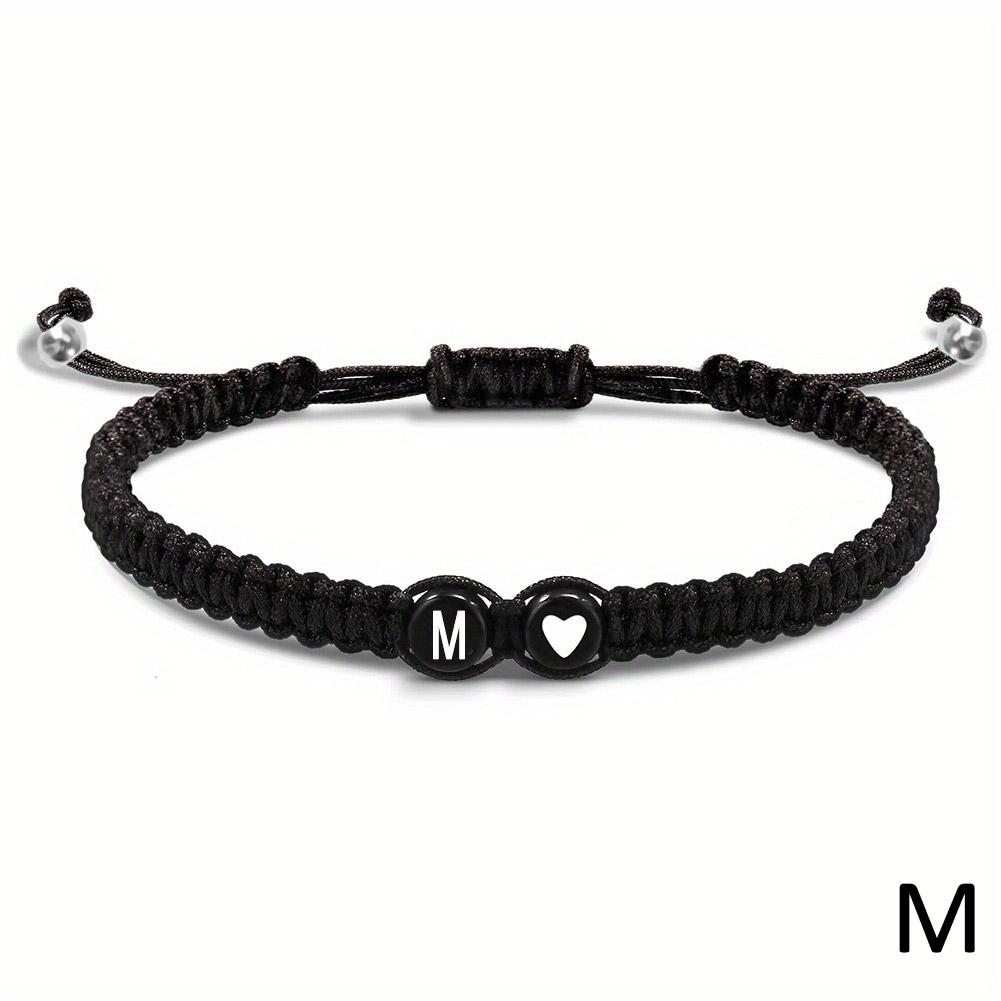 26 Letters Initial Heart Bracelets Handmade Adjustable A-Z Name Braided Bracele image 24