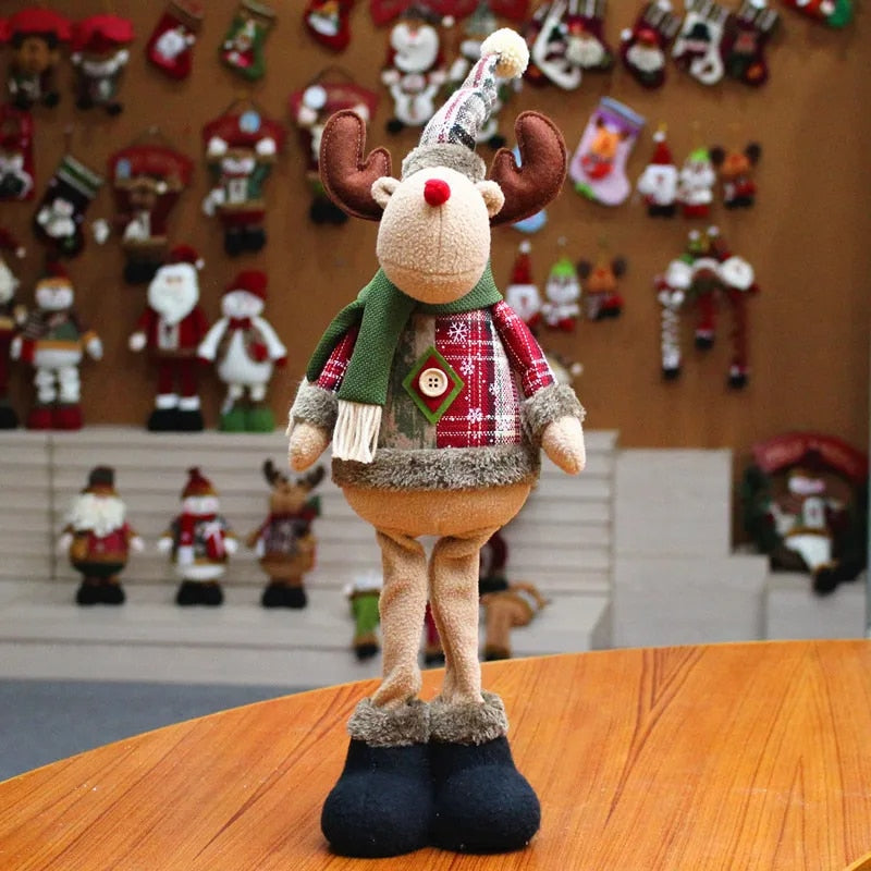 Christmas Dolls Tree Decor New Year Ornament Reindeer Snowman Santa Claus Stand image 13