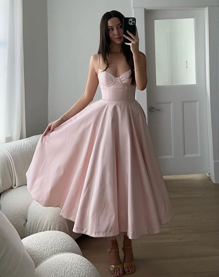 PuTao Pink A Line Satin Lace Long Prom Dresses Ankle Length Formal Graduation E image 1