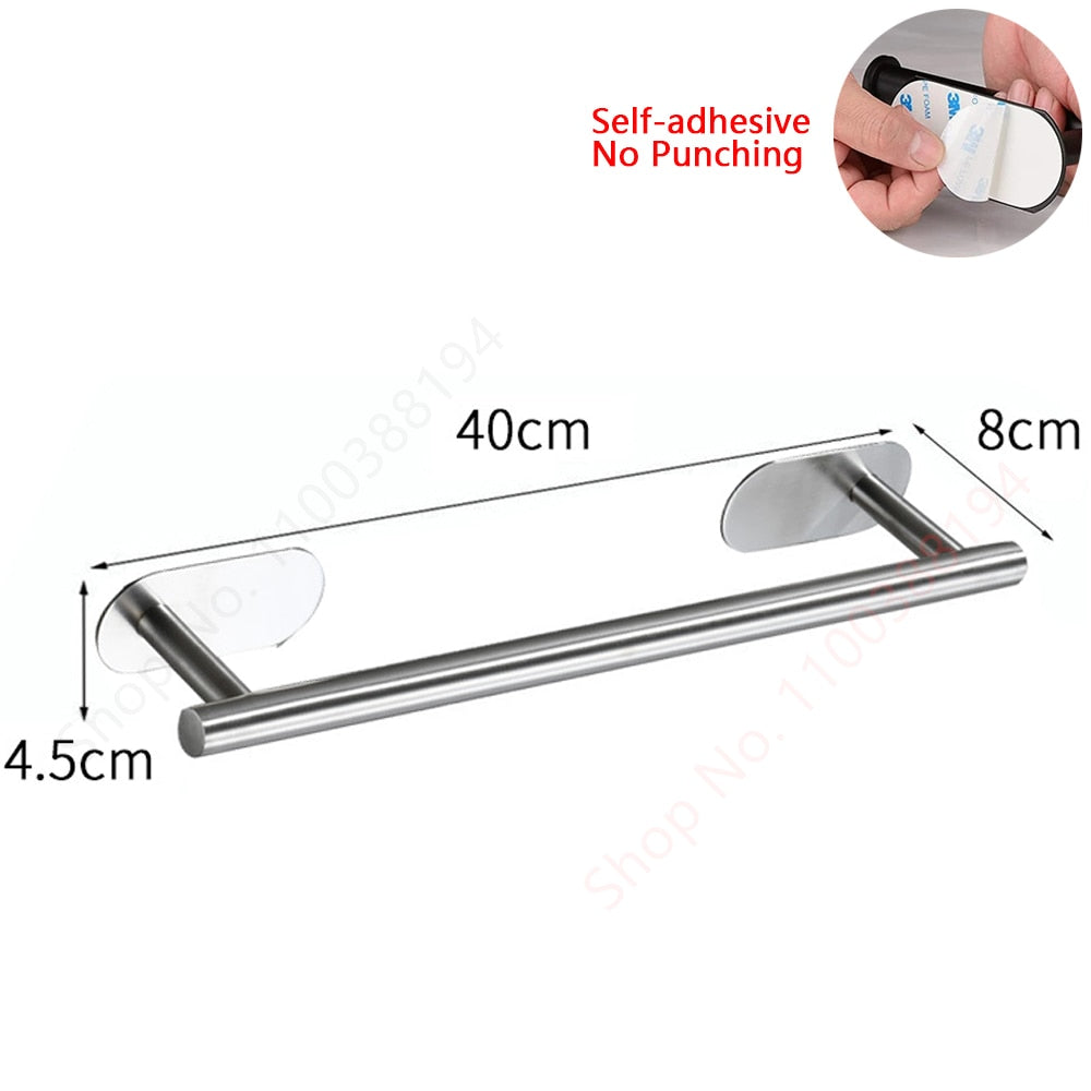 Adhesive Toilet Paper Holder Wall Mount For Bathroom Kitchen Silver Gold Black  image 13