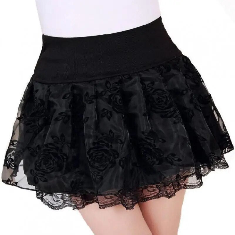 Zuolunouba Summer Slim Preppy Skirt Women Flower Bow Mini Tutu Style Elasticity image 8