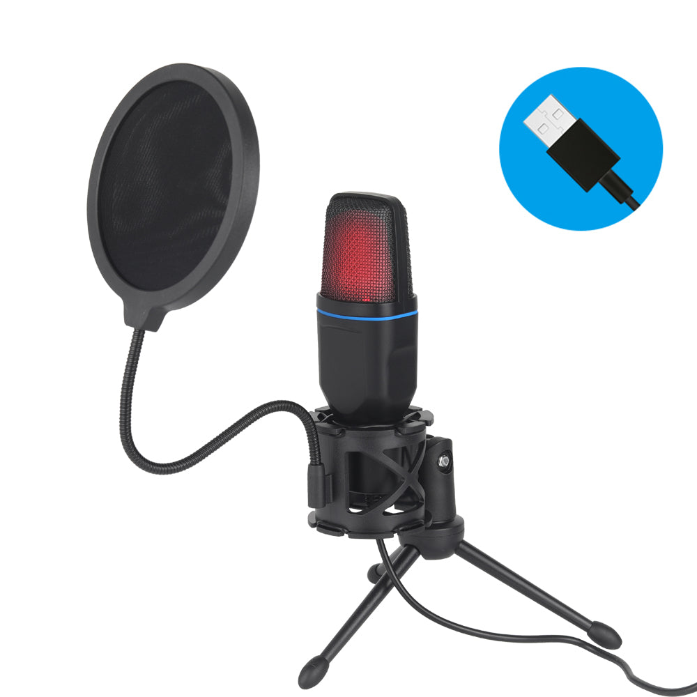 USB Microphone RGB Microfone Condensador Wire Gaming Mic for Podcast Recording image 4