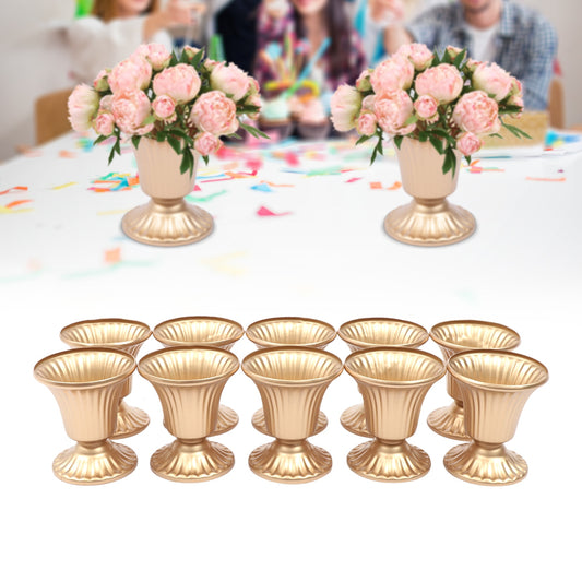 10pcs Creative Golden Flower Trumpet Vases Desktop Wedding Party image 0