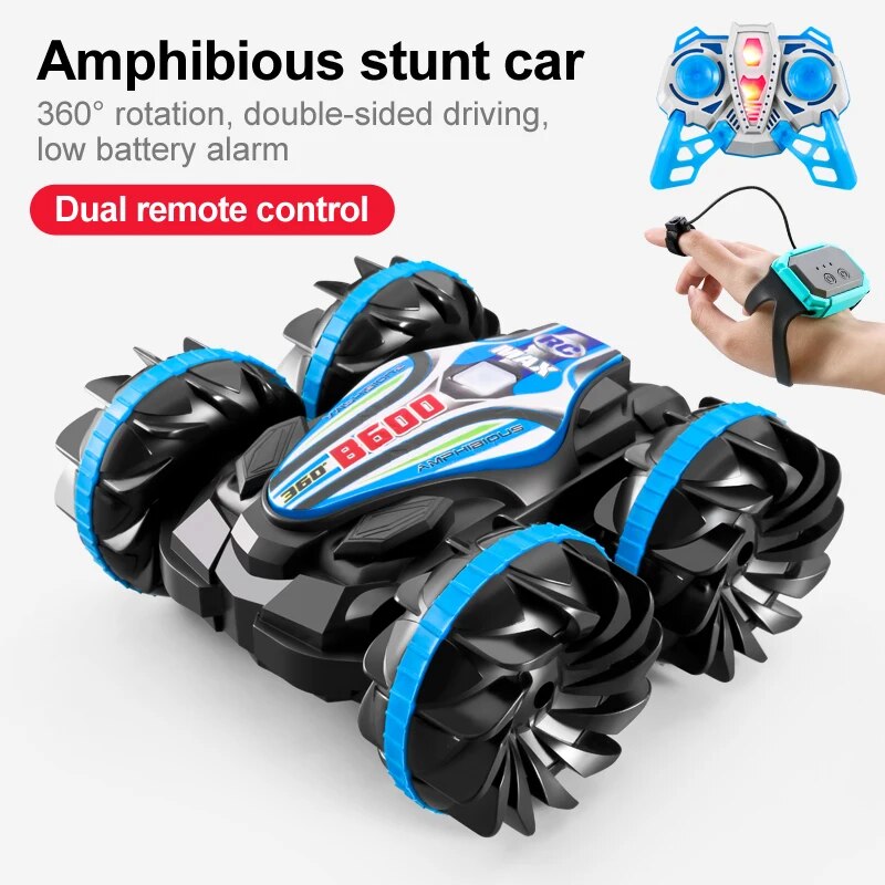 Newest High-tech Remote Control Car 2.4G Amphibious Stunt RC Car Double-sided T image 8