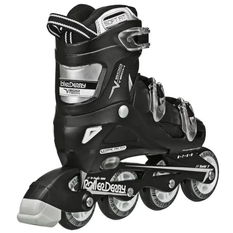 V-Tech 500 Men's Inline Skate with Adjustable Sizing, Black image 4