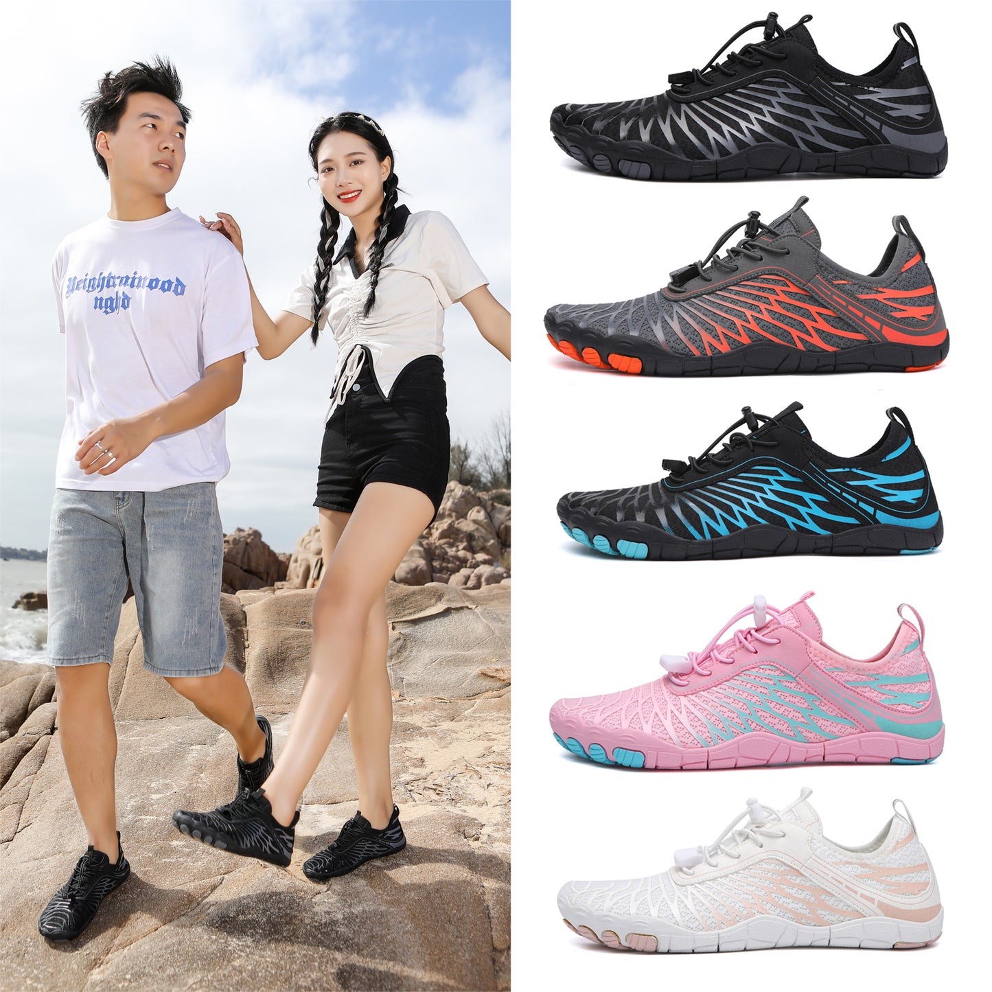 Unisex Wading Shoes Quick-Dry Aqua Shoes Running Fitness Sneakers Beach Sports image 0