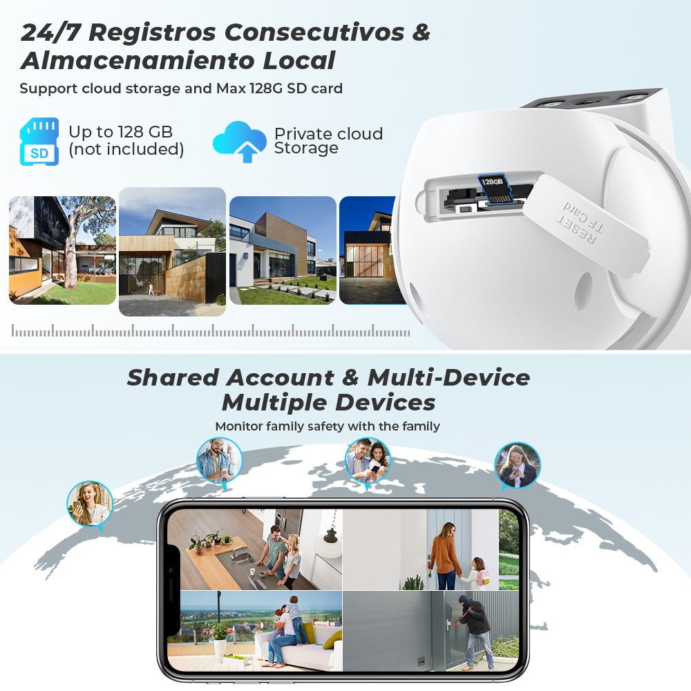 8MP 4K Wifi Security Camera Outdoor Dual Lens Dual Screens PTZ Surveillance Cam image 4