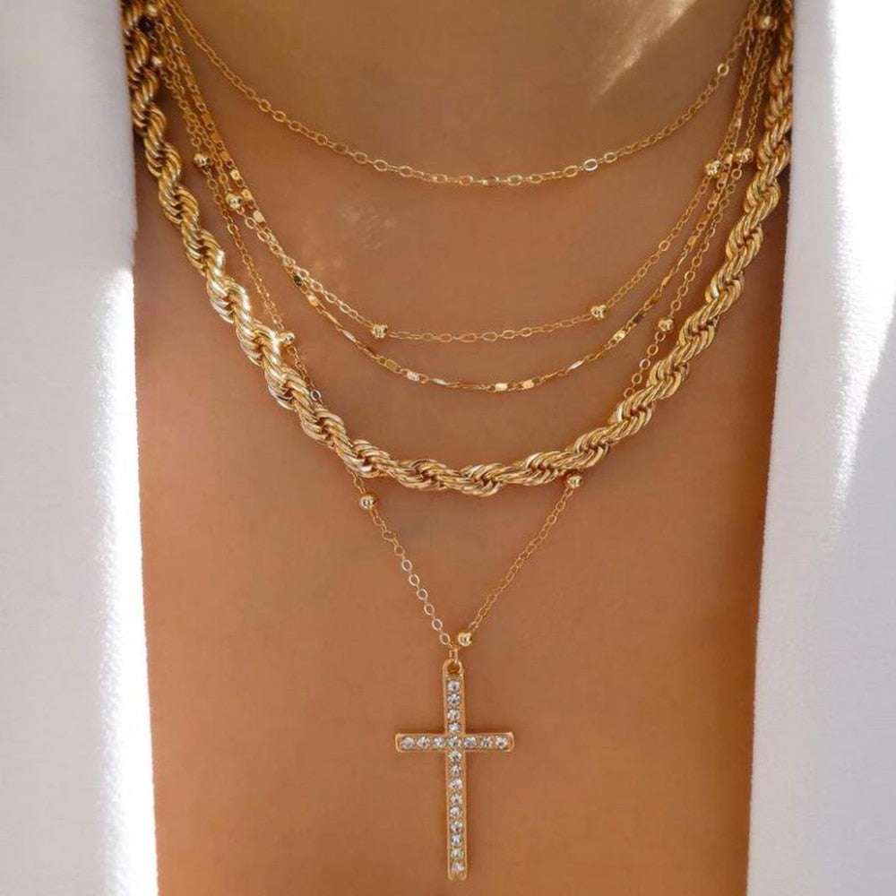 bls-miracle Bohemia Gold Color Multiple Styles Necklace For Women Trendy Multi- image 13
