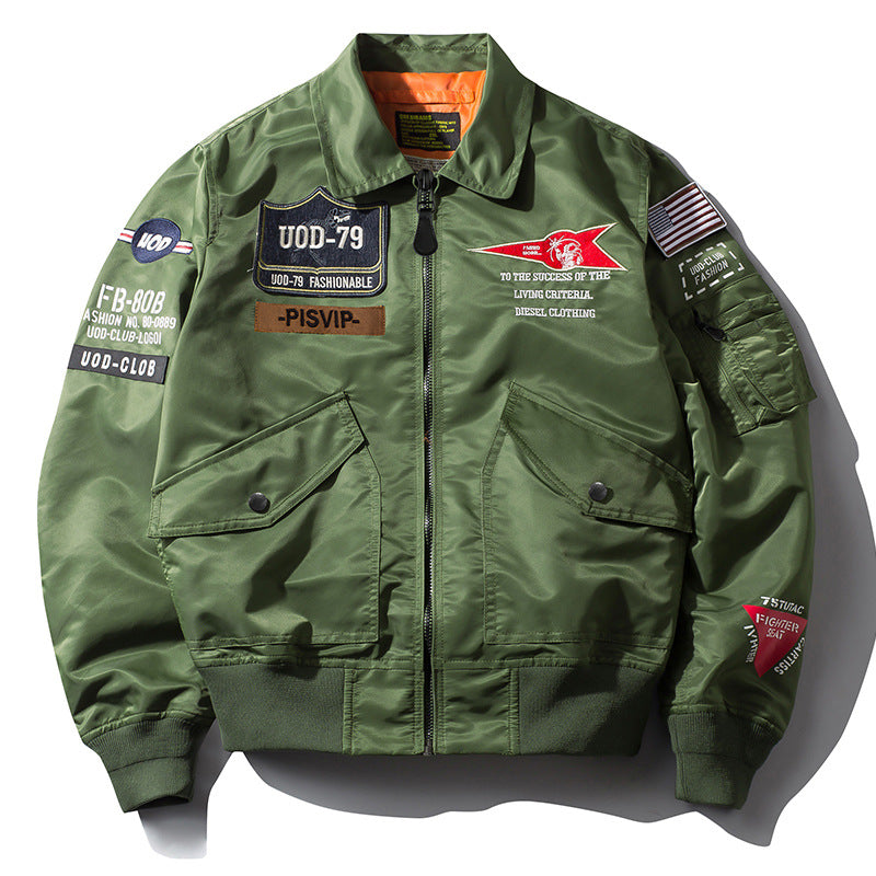 New Hip Hop Jacket Men High Quality Thick Army Navy Military Motorcycle Ma-1 Av image 8