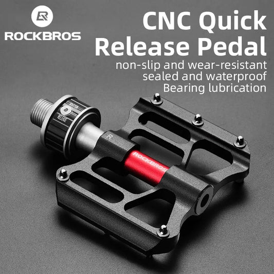ROCKBROS Bicycle Pedales Mtb Quick Release CNC Rainproof Seal Bearing 8.2cm Wid image 0