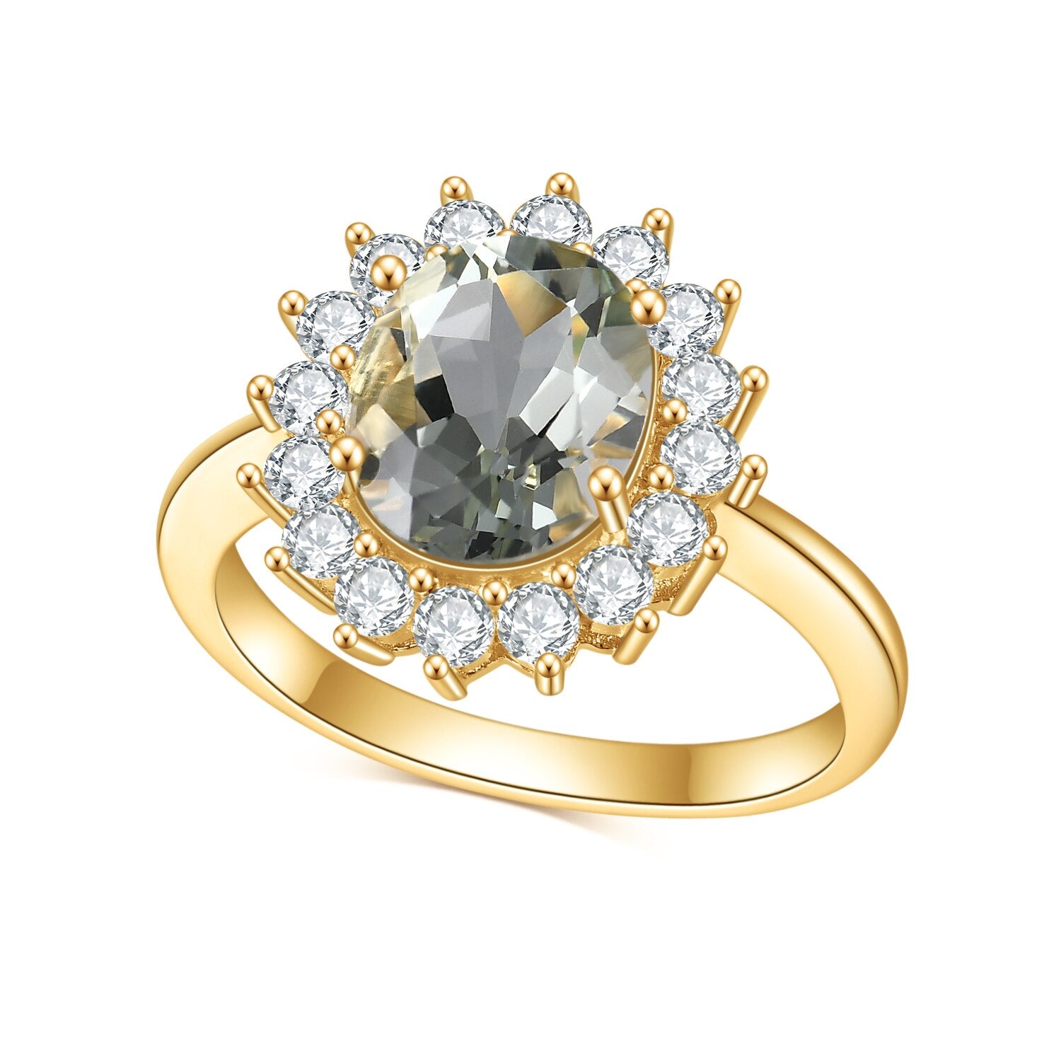 GEM'S BALLET Princess Diana Style 925 Sterling Silver Gold Filled Ring Colorful image 1