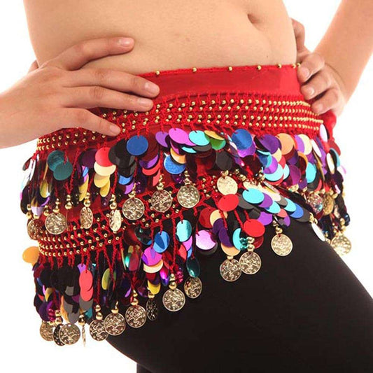 Women Belly Dance Hip Scarf Wrap Belt Dancer Skirt Female Show Costume Accessor image 0