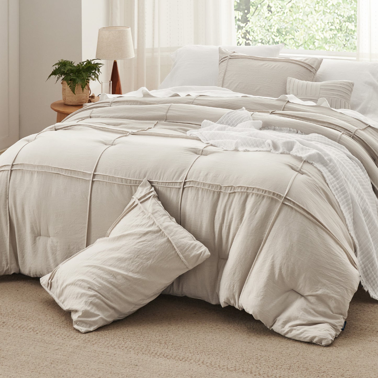 Bedsure Comforter Set - Pinch Pleat Bed Set, Down Alternative Bedding Sets for  image 16