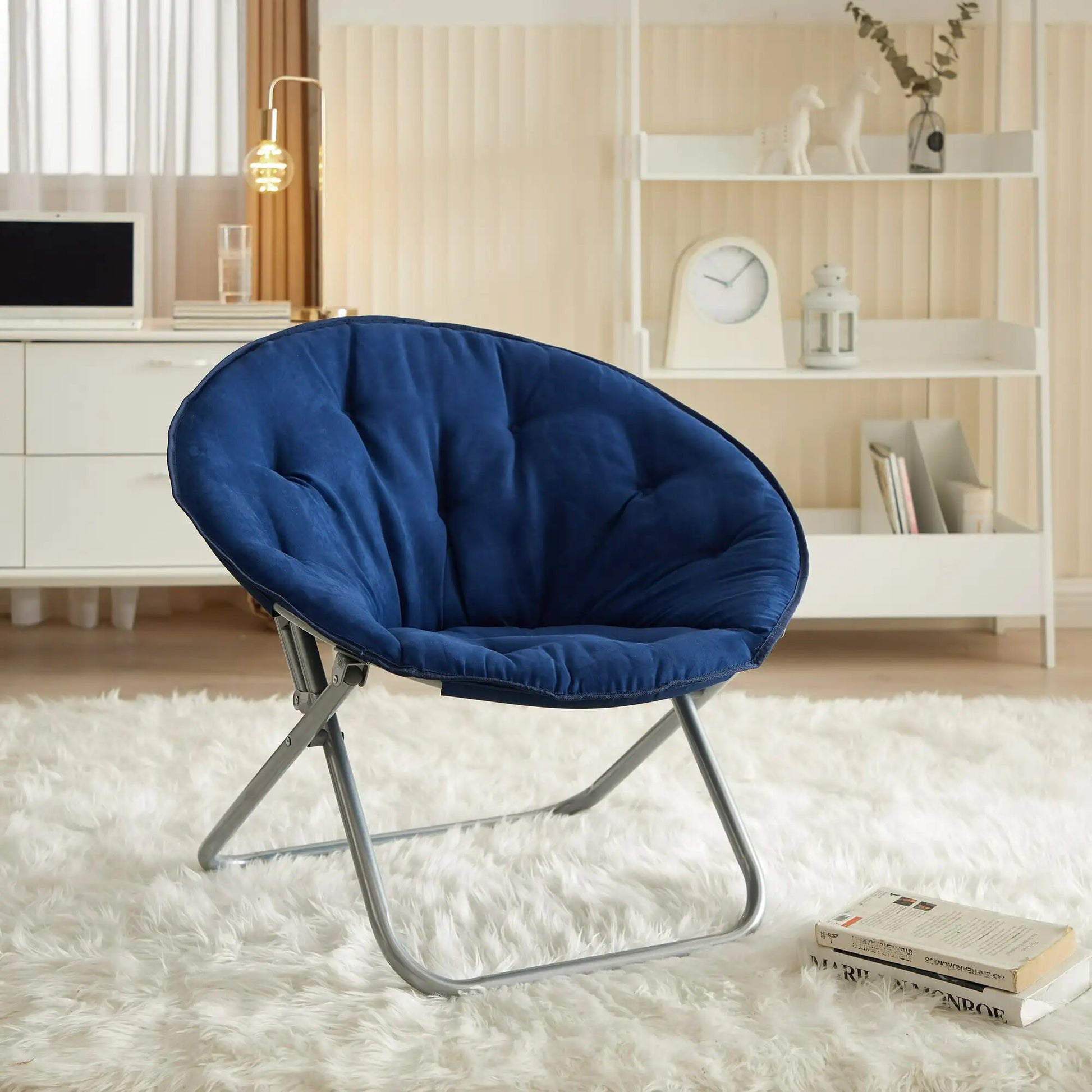Mainstays Large Super Soft Microsuede 30" Saucer™ Chair, Black living room furn image 5