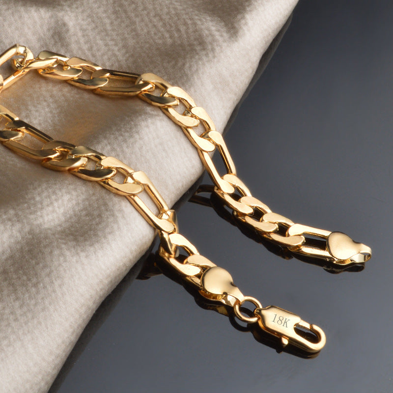 Wholesale Fashion 925 Stamp Silver 18K Gold Color 8MM Men Women Lady Bracelet C image 3