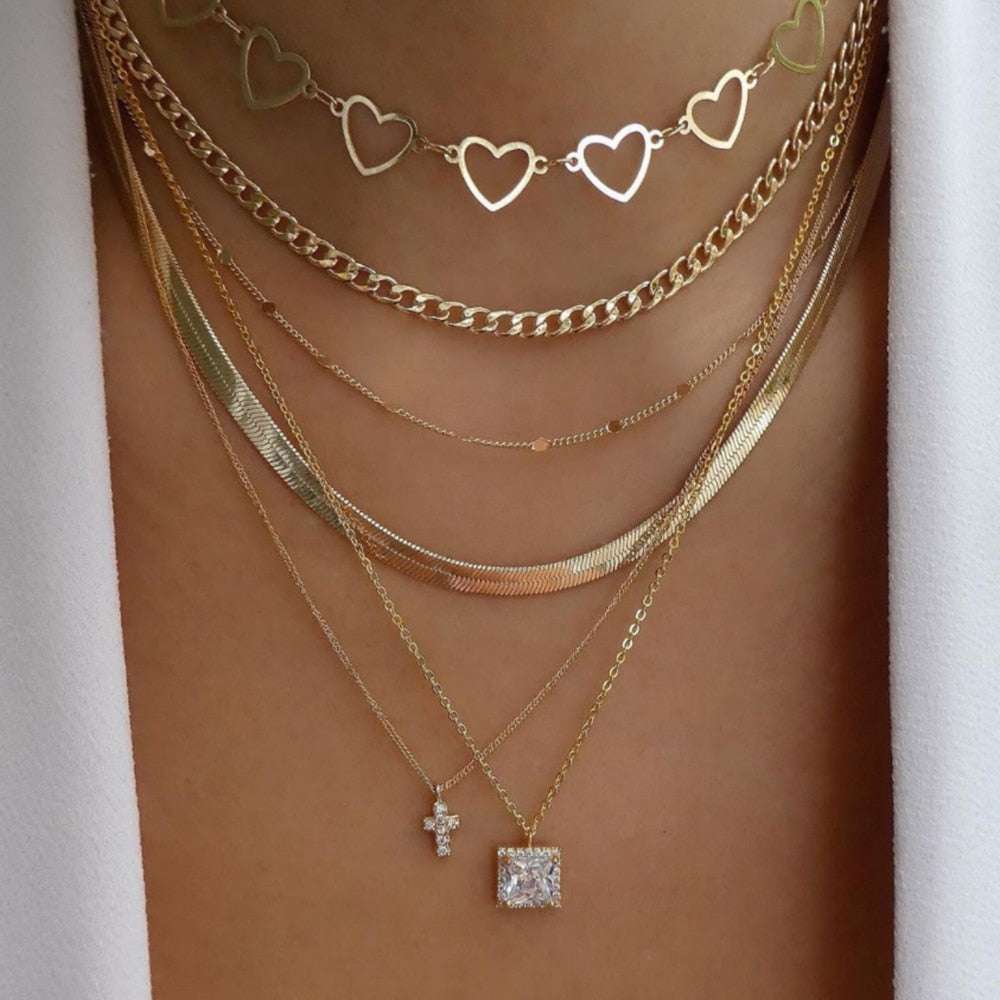 bls-miracle Bohemia Gold Color Multiple Styles Necklace For Women Trendy Multi- image 2