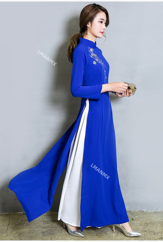 Traditional Vietnam Woman Retro Ao Dai Elegant Chinese Style Cheongsam Vintage  image 0