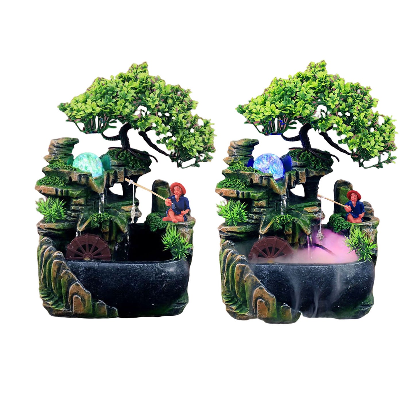 Indoor Water Fountains with Light Statue Table Waterfall Fountain Ornament image 5