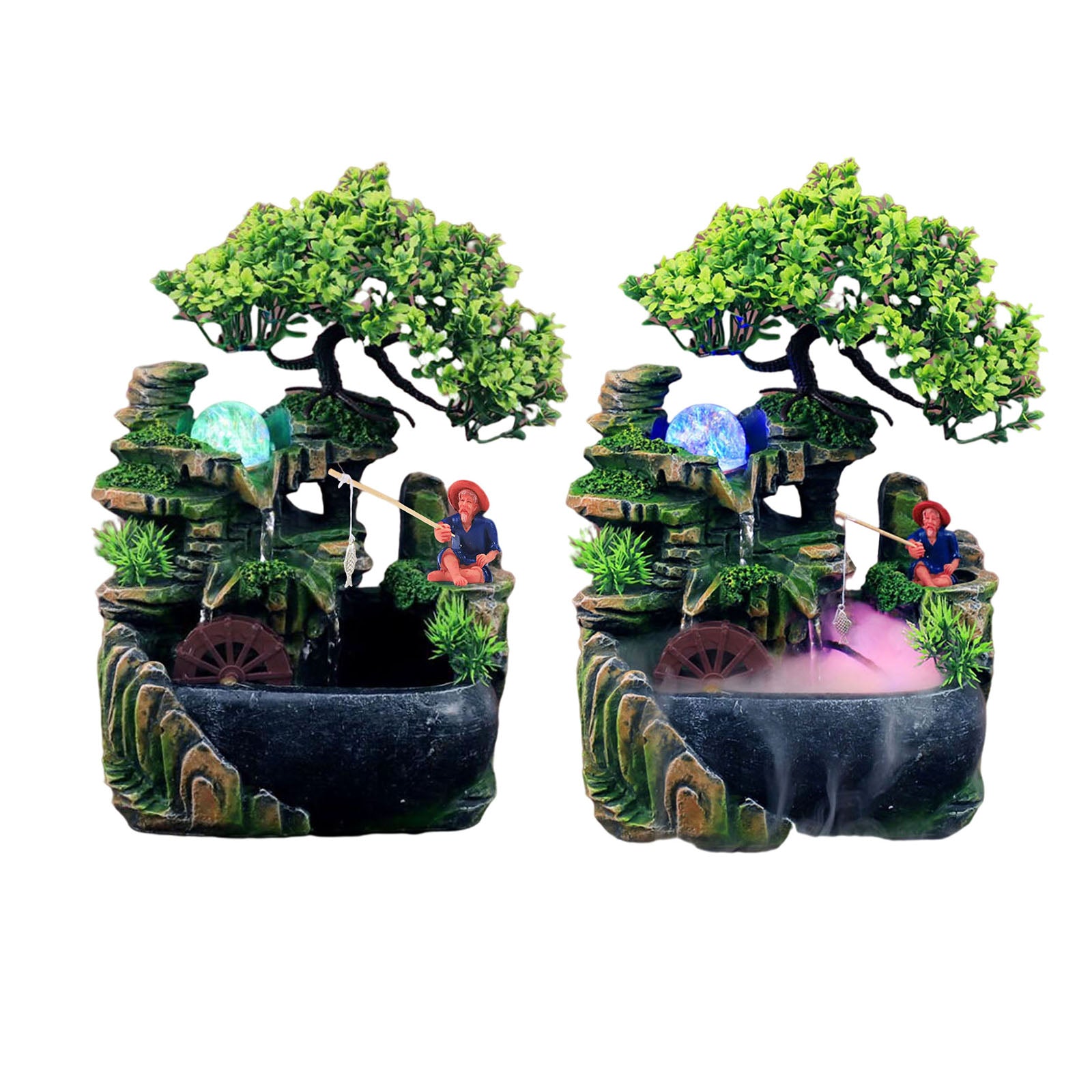 Indoor Water Fountains with Light Statue Table Waterfall Fountain Ornament image 5