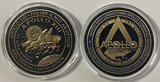NASA Apollo 13 Medallion 50th Anniversary Contains Flown Command Module Metal T image 0