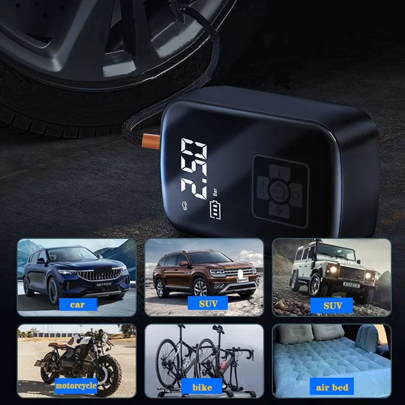 PECHAM Wireless Car Air Compressor Air Pump Electric Tire Inflator Pump for Mot image 5