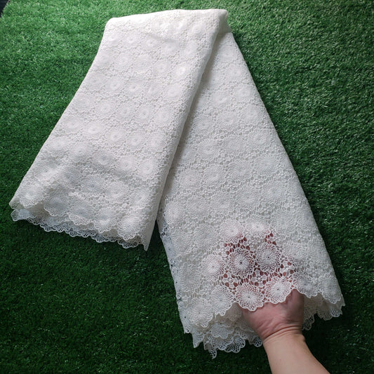 Factory offers White Guipure Lace Soft Skin Friendly African Eembroidery Cord F image 0