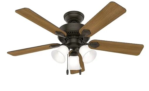 44 inch Swanson New Bronze Ceiling Fan with LED Light Kit and Pull Chain image 0