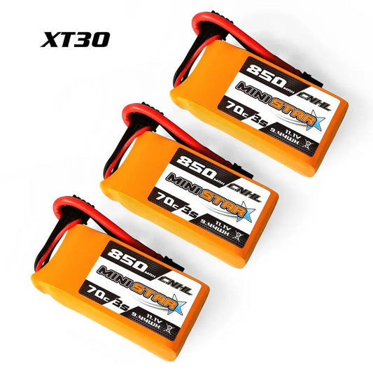 3PCS CNHL 3S 4S 11.1V 14.8V Lipo Battery 650mAh 850mAh 70C MiniStar With XT30 X image 0