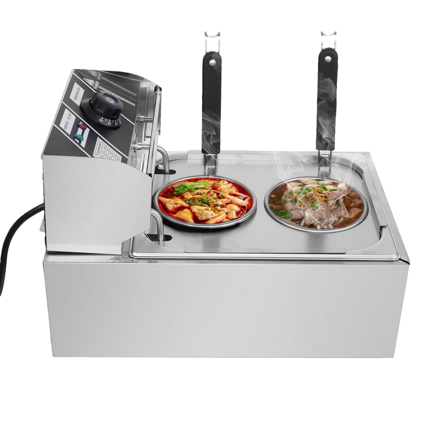 1500W Noodle Pasta Cooker Machine Two Baskets Kitchen Utensils Multi-Purpose Ma image 3