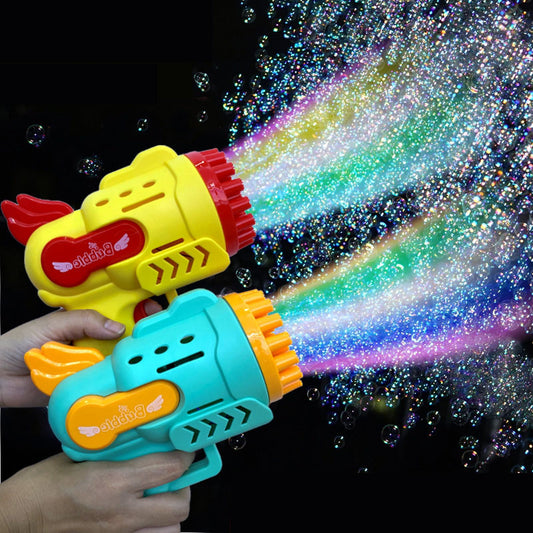 Bubble Gun Kids Toys Electric Automatic Soap Rocket Bubbles Machine Outdoor Wed image 0
