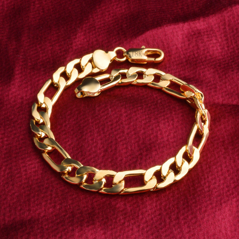 Wholesale Fashion 925 Stamp Silver 18K Gold Color 8MM Men Women Lady Bracelet C image 0