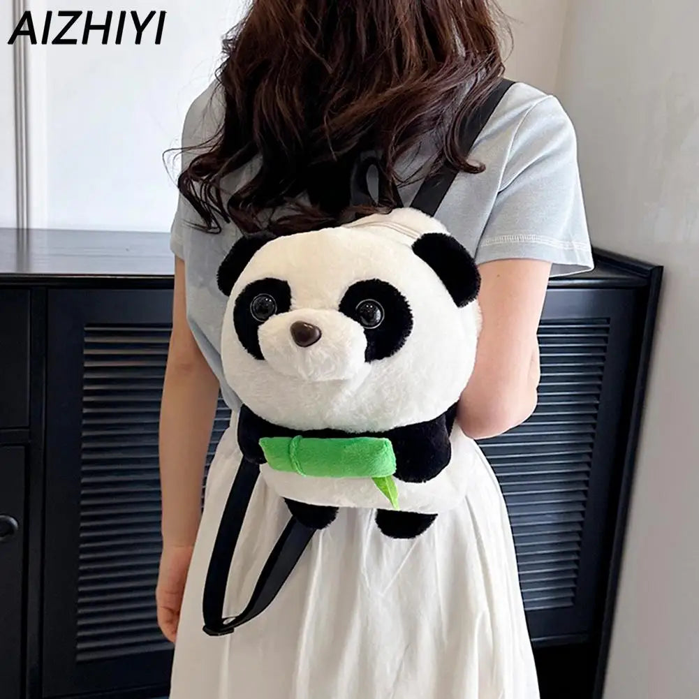 Kawaii Panda Dolls Backpack Casual Plush Children Women Backpack Fashion Girls  image 1