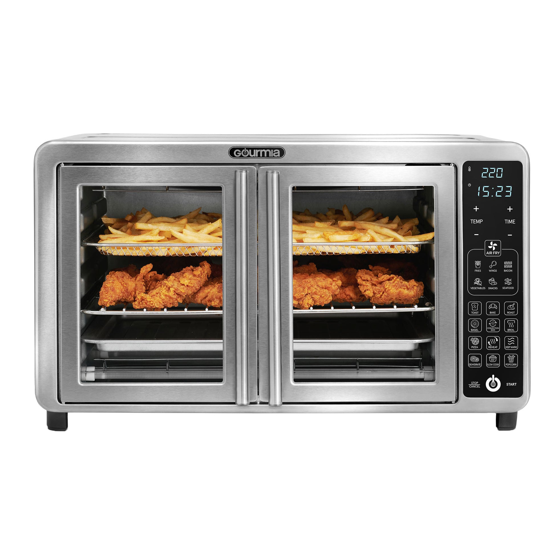 Gourmia XL Digital Air Fryer Toaster Oven with Single-Pull French Doors image 4