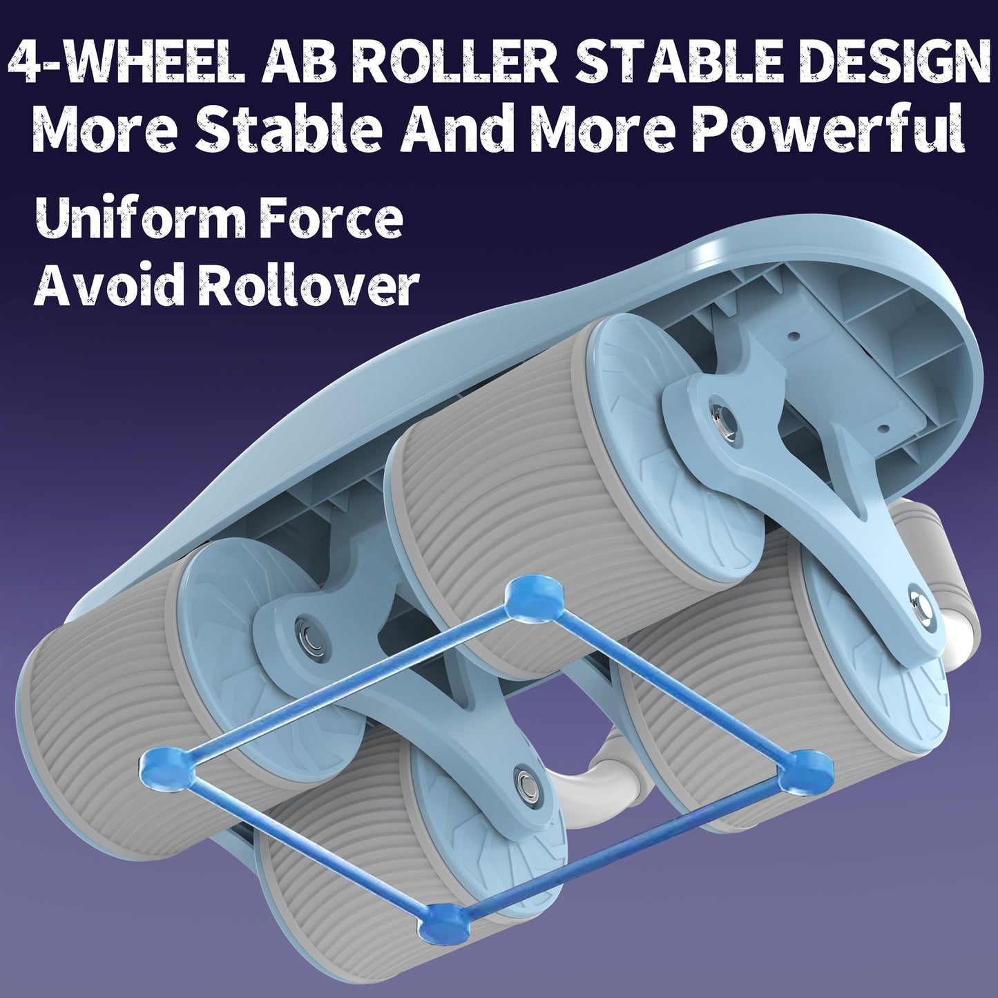 Automatic rebound abdominal roller with elbow support, knee pads and abdominal image 8
