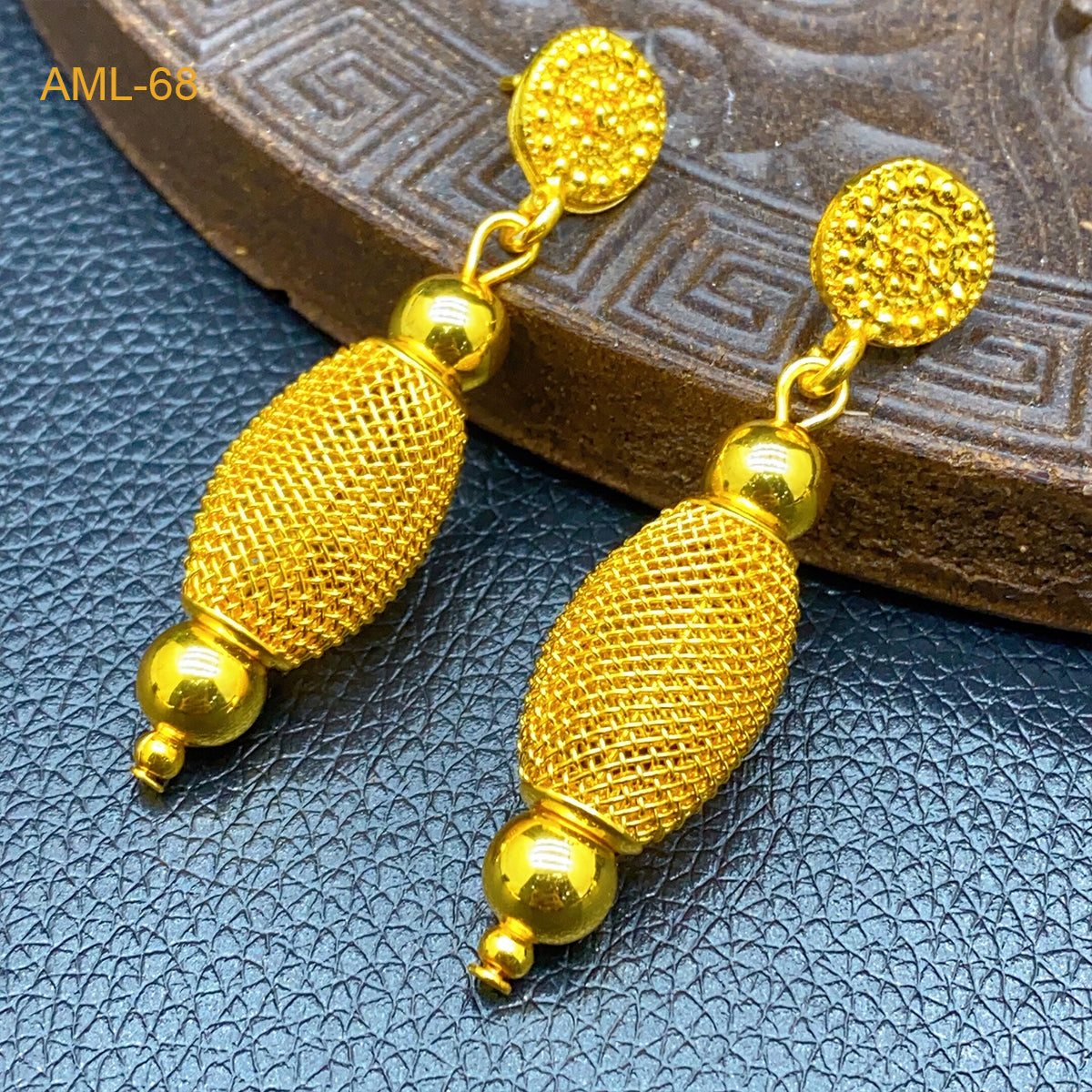 ANIID Ethiopian 24k Gold Color Long Chain Necklace And Earrings Sets For Women image 5