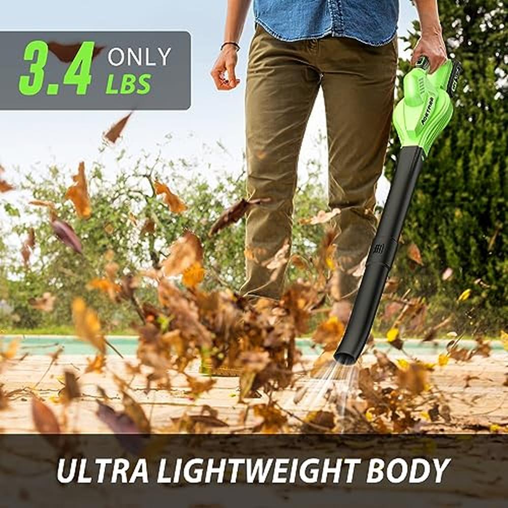 Cordless Lightweight Electric Leaf Blower 20V Small Handheld Blower with 2 Batt image 0