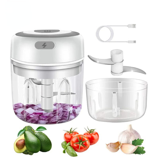 Electric Kitchen Food Chopper, Mini Garlic Masher, Crusher, USB Portable Meat G image 0