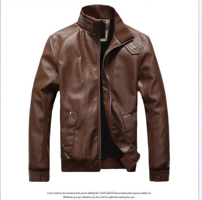 2023 Spring Autumn and Winter  Mens coats Slim Fit Motorcycle Mens Leather Jack image 0