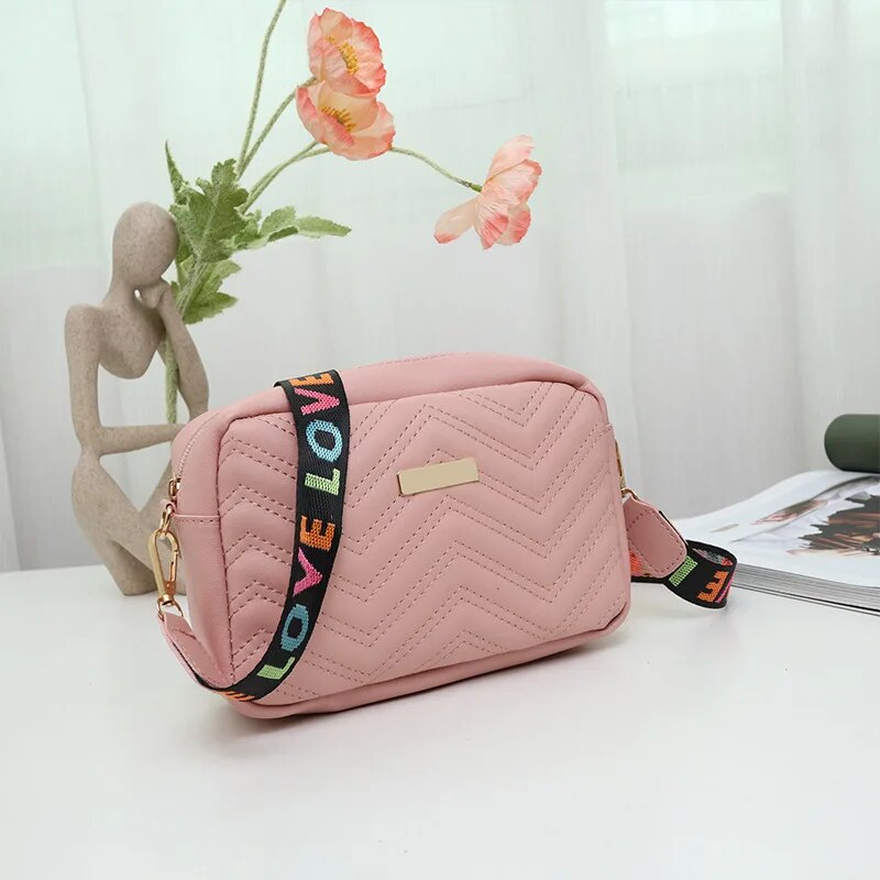 Rilibegan Embroidered Camera Bag PU Material Casual Small Square Bag Versatile image 1