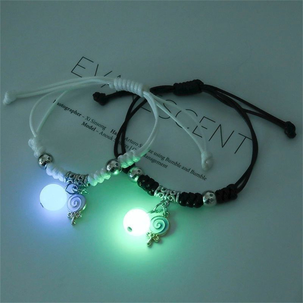 Fashion Luminous Beads Star Couple Bracelet For Women Men Charm Cat Flower Hear image 3