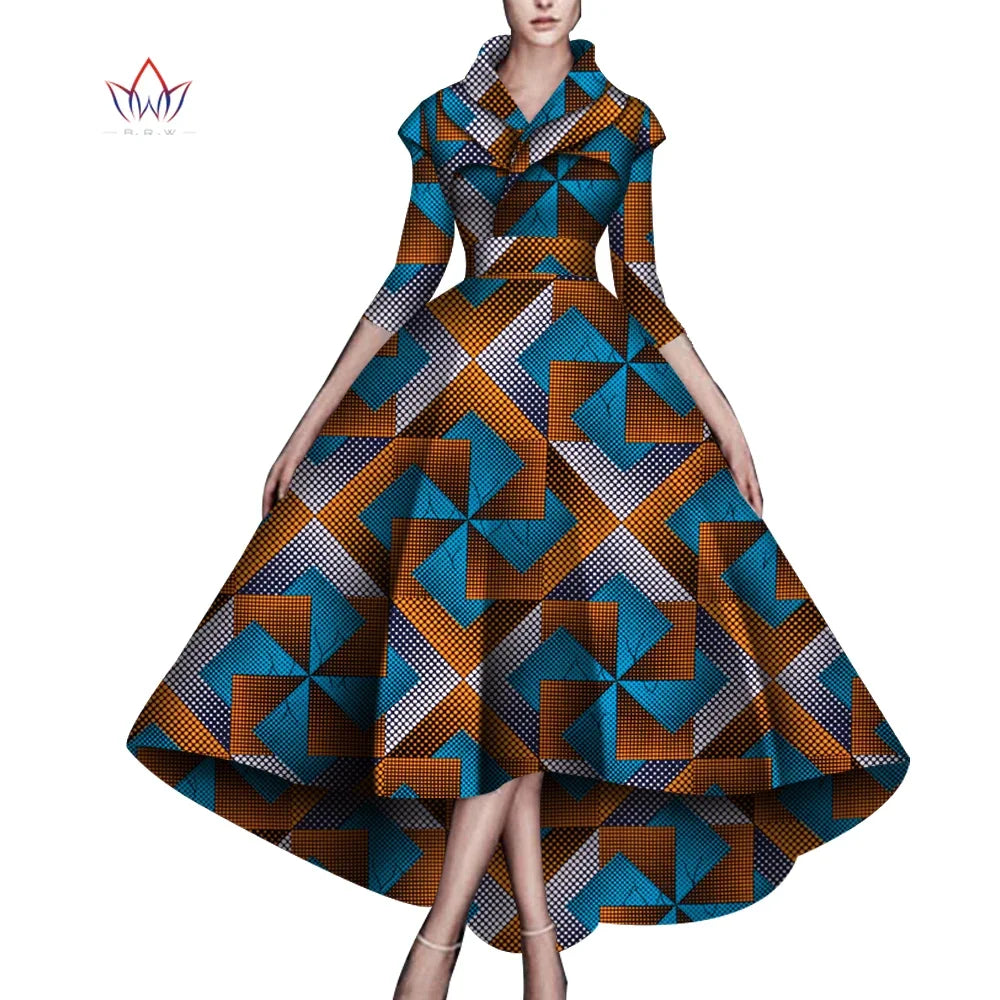 Dashiki African Dresses for Women Wedding Party Coat Women Dresses Ankle Length image 0