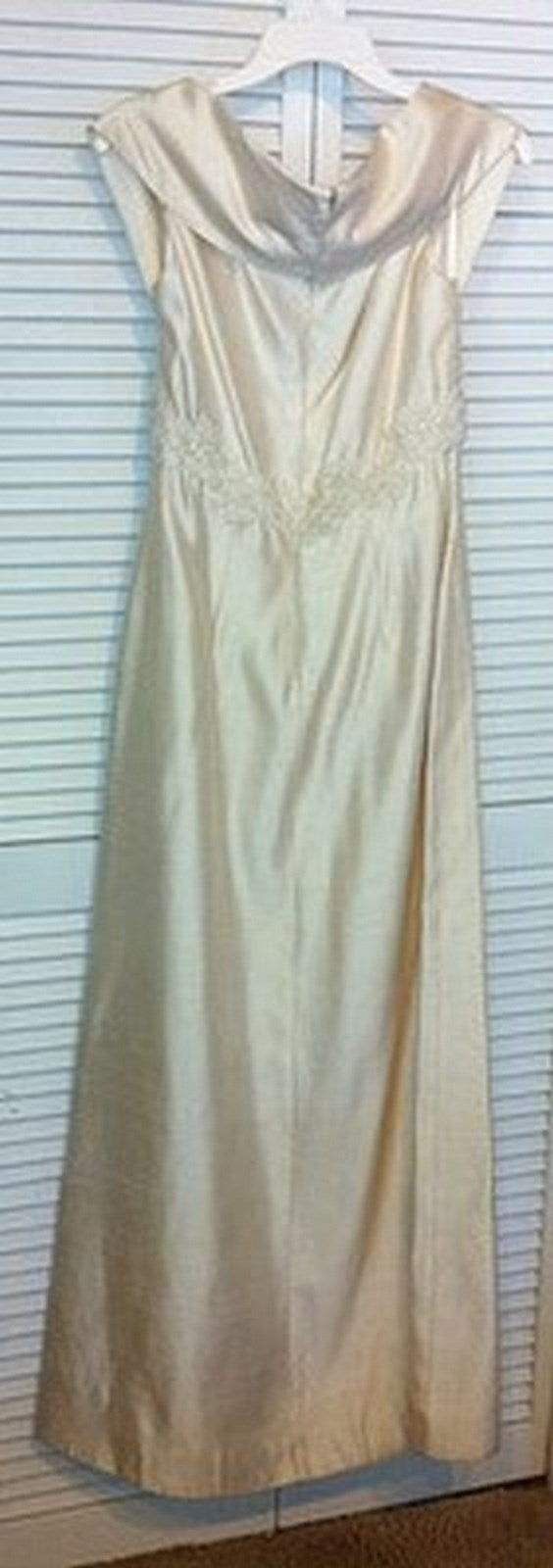 Watters & Watters Women Dress Crepe Ivory Back-Flap Size 8 image 1