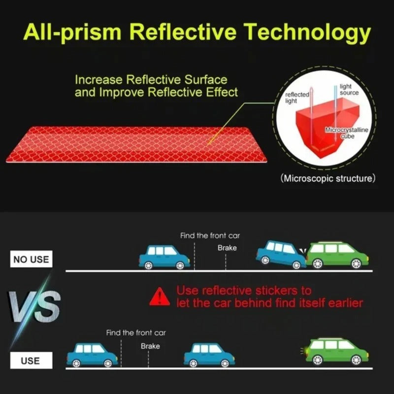 Waterproof Reflective Warning Tape for Car Trunk and Body - Decal Stickers, Car image 4